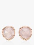 Monica Vinader Siren Stud Earrings, Rose Gold/Rose Quartz