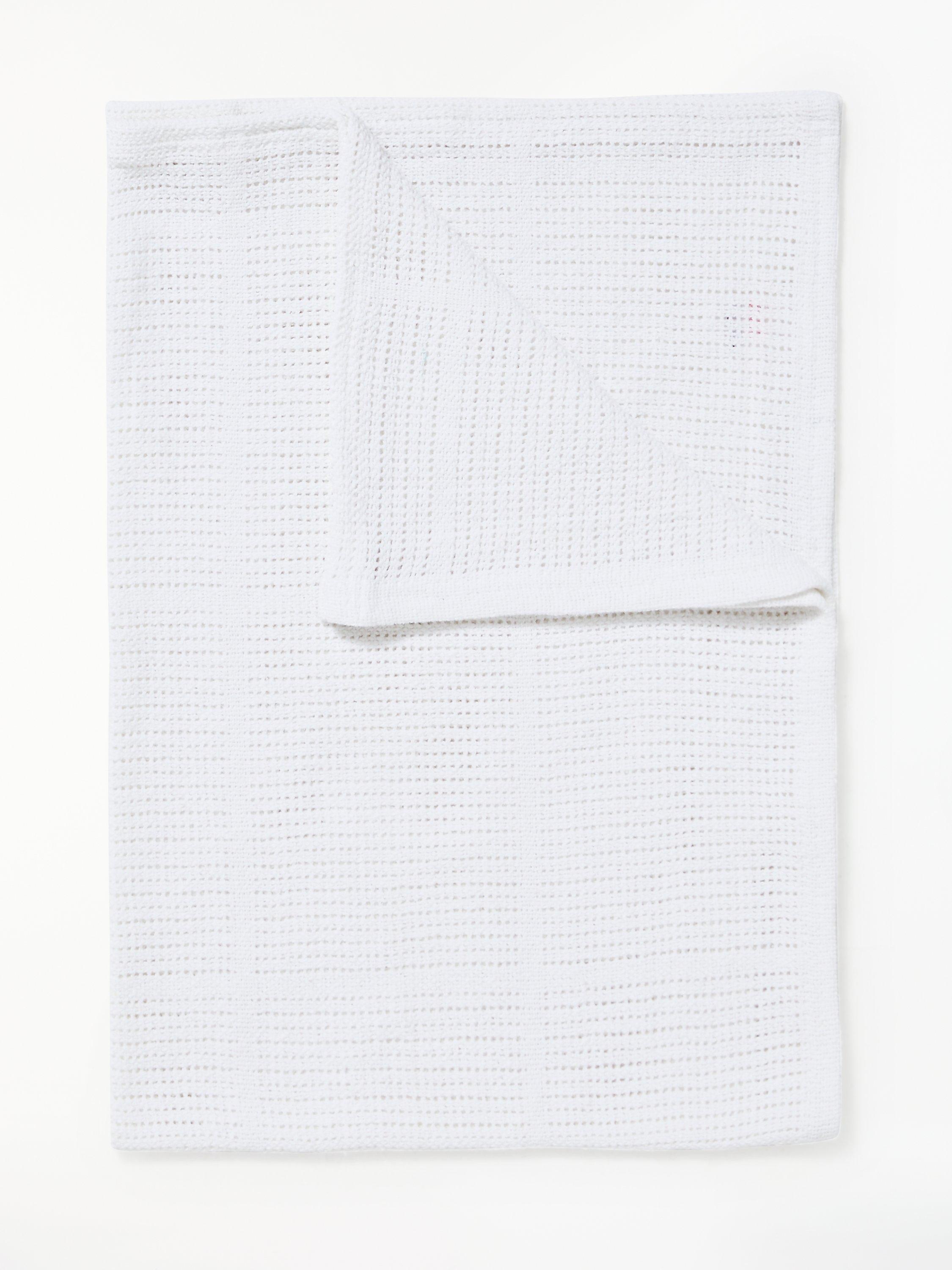 John Lewis ANYDAY Baby Cellular Pram Blanket, 90 x 70cm, Pack of 2, White