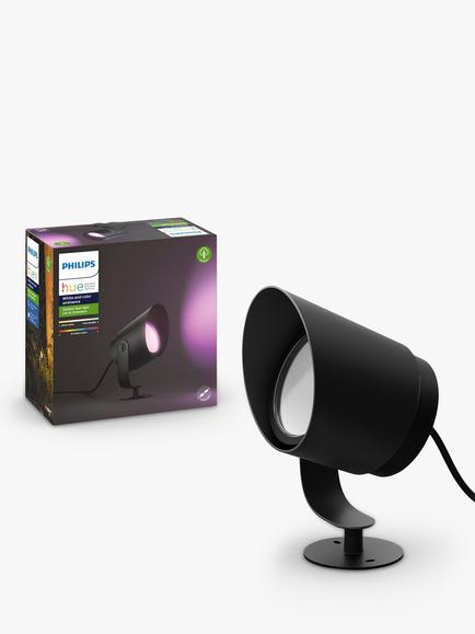 Philips Hue White and Colour Ambiance Lily LED XL Smart Outdoor Spotlight Extension, Black, 