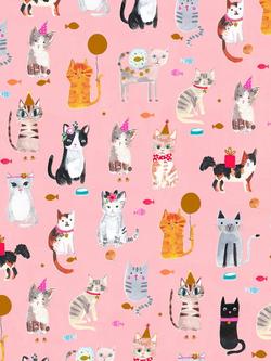 Paper Salad Party Cats Wrapping Paper, 4m, Pink