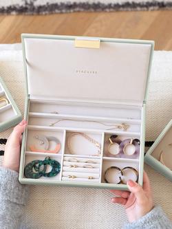 Stackers Classic Jewellery Box Lid - view 2, Sage Green