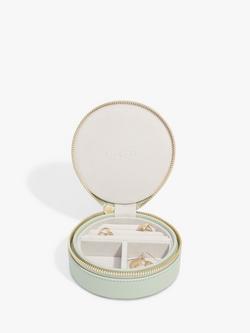 Stackers Round Travel Jewellery Case, Sage Green