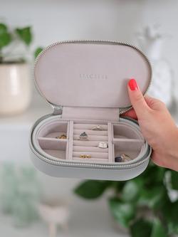 Stackers Oval Travel Jewellery Case - view 2, Pebble Grey