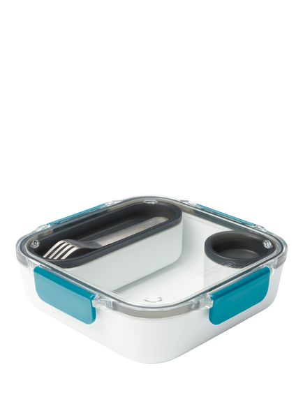 black+blum Leak-Proof Square Plastic Lunch Box Original, 1L, Ocean Blue