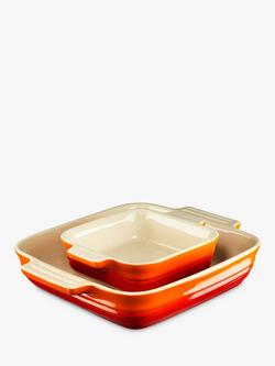 Le Creuset Stoneware Square Oven Dish, Set of 2, Volcanic