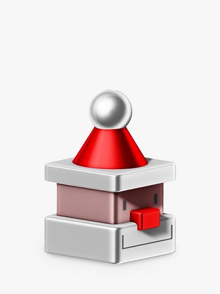 Alessi Cubik Santa Christmas Tree Bauble, Multi