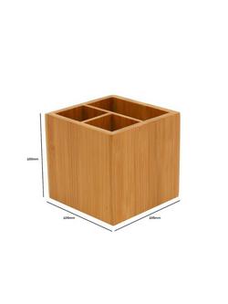 Osco Bamboo 3 Section Pen Pot - view 2, Natural