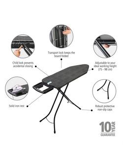 Brabantia Extra Large Ironing Board, Denim Black, L124 x W45cm - view 2, Denim Black