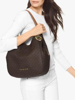 MICHAEL Michael Kors Lillie Logo Large Shoulder Bag - view 2, Brown