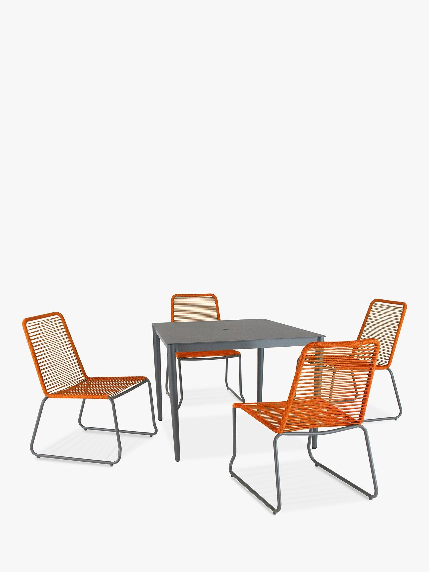 KETTLER Metro 4-Seater Garden Dining Table & Chairs Set, Orange