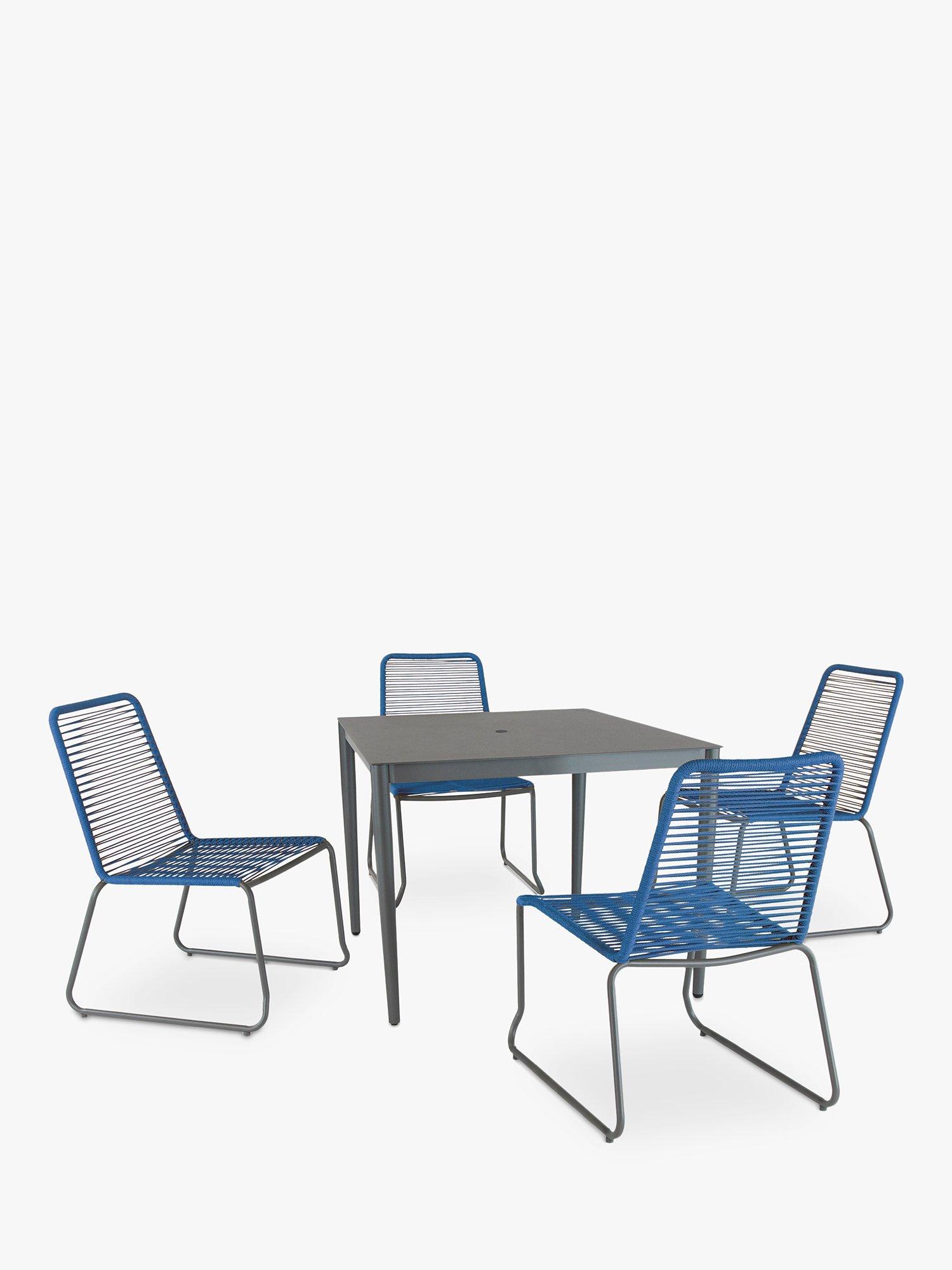 KETTLER Metro 4-Seater Garden Dining Table & Chairs Set, Blue