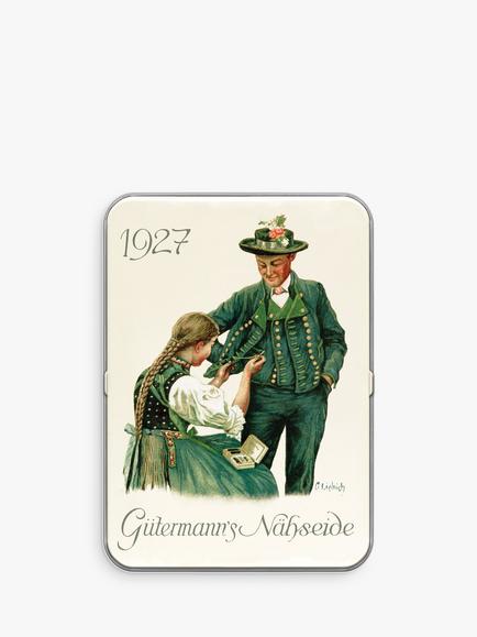 Gütermann creativ Nostalgic Sewing Tin with Sew-All Thread, 100m, Pack of 8, Pastel, Pastel