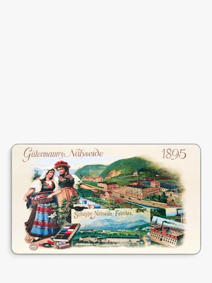 Gütermann creativ Large Nostalgic Sewing Tin with Sew-All Thread,100m, Pack of 48, Multi, Multi