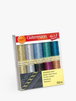Gütermann creativ rPET Sewing Threads, 50m, Pack of 10, Metallic, Metallic