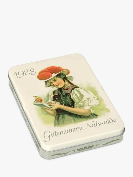 Gütermann creativ Nostalgic Sewing Tin with Sew-All Thread, 100m, Pack of 8, Bright - view 2, Bright