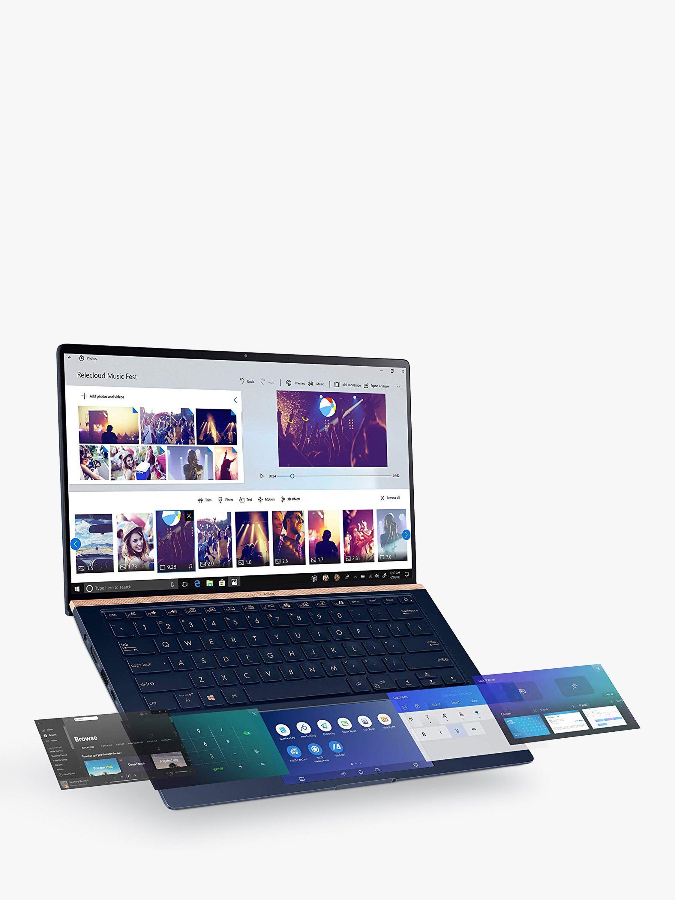 ASUS ZenBook 14 UX434FQ-AI082T Laptop with ScreenPad 2.0, Intel Core i7 Processor, 16GB RAM, 512GB SSD + 32GB Intel Optane Memory, 14" Full HD, Blue Navy