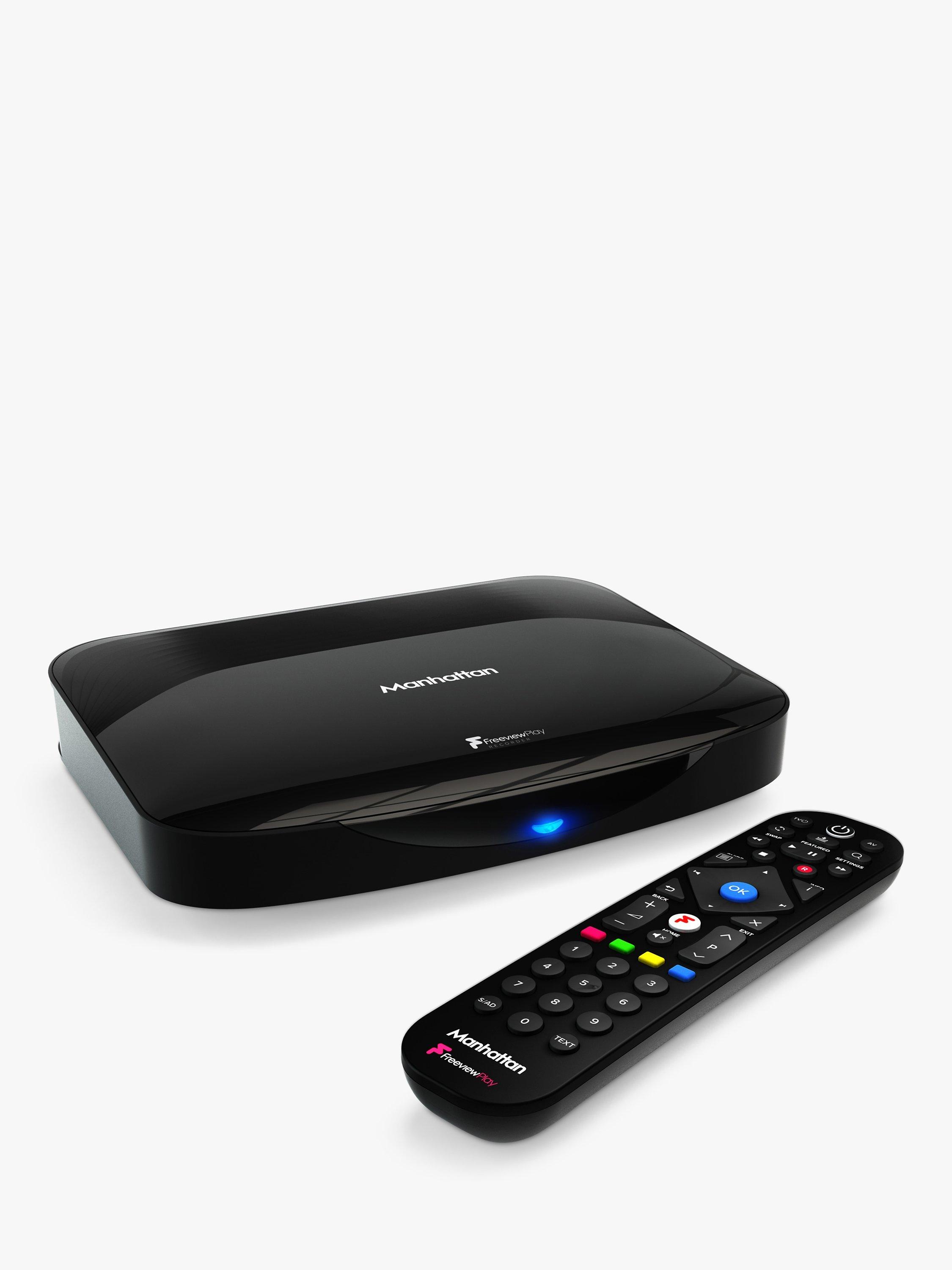 Manhattan T3-R HDR 4K Ultra HD Smart Freeview Play TV Recorder, 500GB, Black