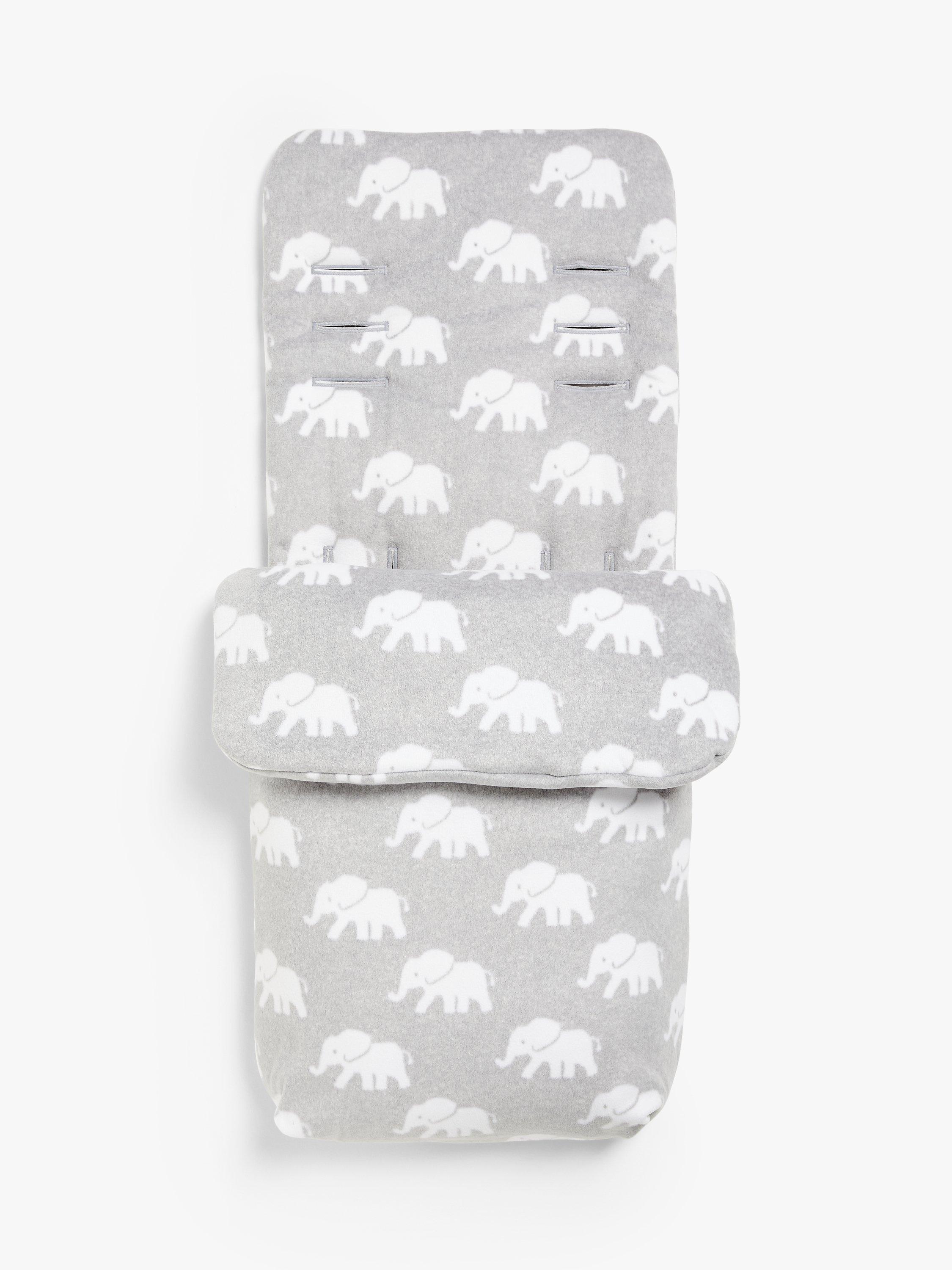 John Lewis Baby Elephant Footmuff, Light Grey