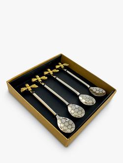 Culinary Concepts Queen Bee Coffee Spoons, Set of 4 - view 2, Silver