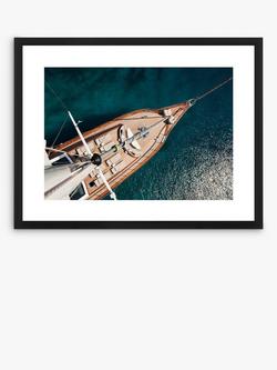 Brookpace Lascelles 'Sail Boat' Framed Print & Mount, 66 x 86cm, Blue, Blue
