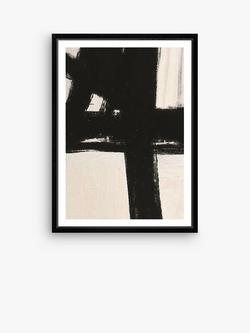 Brookpace Lascelles 'Nero 1' Framed Print & Mount, 76 x 56cm, Black, Black