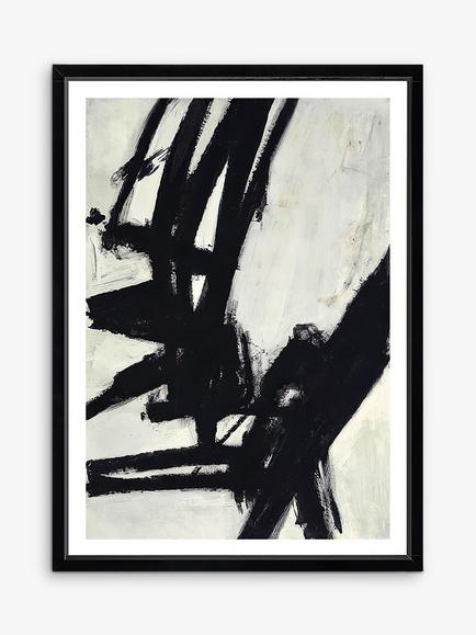 Brookpace Lascelles 'Nero 2' Framed Print & Mount, 76 x 56cm, Black, Black