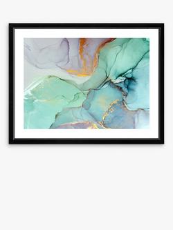 Brookpace Lascelles 'Marble 1' Framed Print & Mount, 66 x 86cm, Green, Green