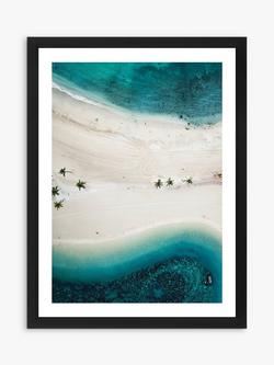 Brookpace Lascelles 'Tropical Sandbar' Framed Print & Mount, 51 x 66cm, Blue, Blue