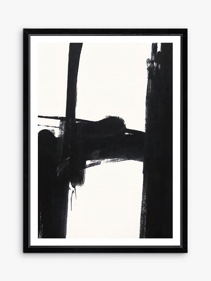 Brookpace Lascelles 'Nero 3' Framed Print & Mount, 76 x 56cm, Black, Black