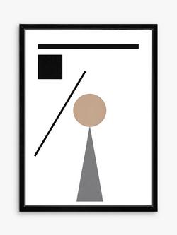 Brookpace Lascelles 'Geometry 1' Framed Print & Mount, 76 x 56cm, Natural, Natural