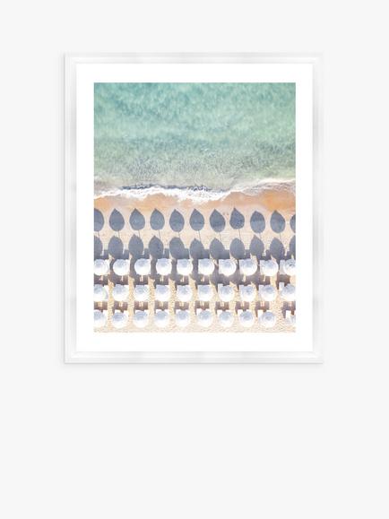 Brookpace Lascelles 'Sardinia Beach' Framed Print & Mount, 66 x 56cm, Blue, Blue