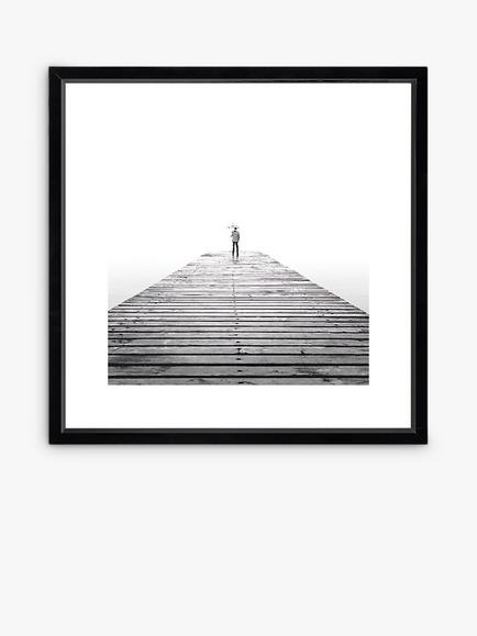 Brookpace Lascelles 'Pier 3' Framed Print & Mount, 56 x 56cm, Black/White, Black/White
