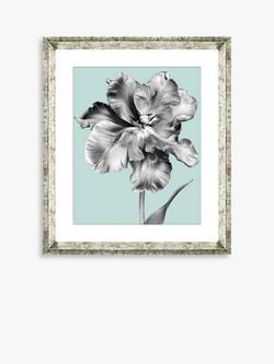 Brookpace Lascelles 'Tulip on Blue 2' Framed Print & Mount, 46 x 36cm, Blue, Blue