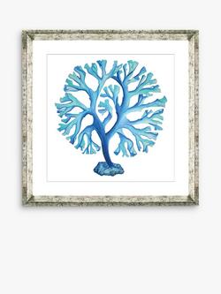 Brookpace Lascelles 'Blue Seaweed 4' Framed Print & Mount, 46 x 46cm, Blue, Blue