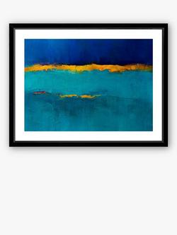 Brookpace Lascelles Texture 1' Framed Print & Mount, 66 x 86cm, Blue, Blue