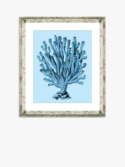 Brookpace Lascelles 'Blue Coral 2' Framed Print & Mount, 46 x 36cm, Blue, Blue