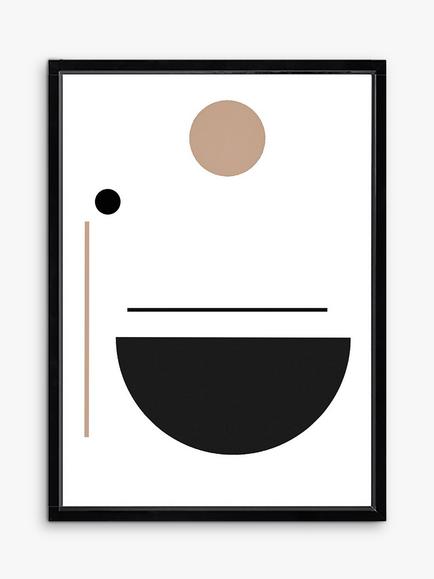 Brookpace Lascelles 'Geometry 2' Framed Print & Mount, 76 x 56cm, Natural, Natural