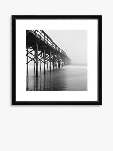 Brookpace Lascelles 'Pier 2' Framed Print & Mount, 56 x 56cm, Black/White, Black/White