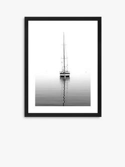 Brookpace Lascelles 'Yacht' Framed Print & Mount, 66 x 52cm, Black/White, Black/White