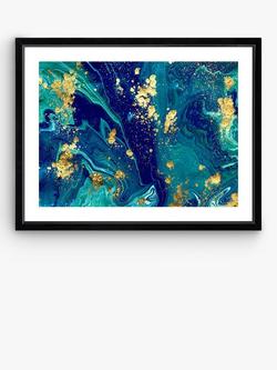 Brookpace Lascelles 'Turquoise' Framed Print & Mount, 66 x 86cm, Green/Blue, Green/Blue
