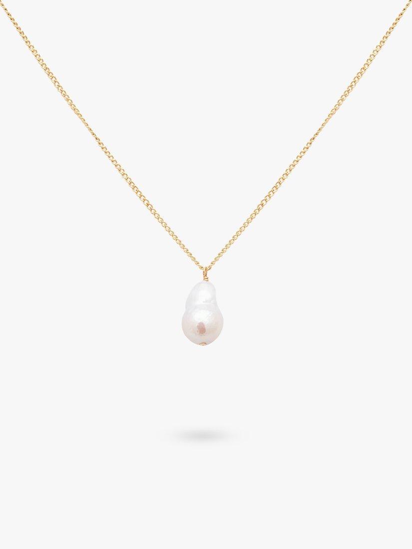 Leah Alexandra Freshwater Baroque Pearl Pendant Necklace, Gold