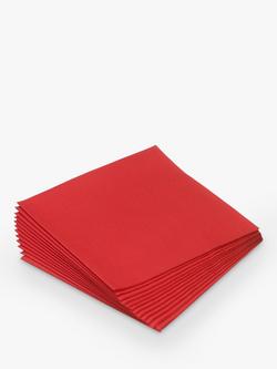 John Lewis Paper Napkins, Red, 40cm, Pack of 12, Red