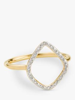 Monica Vinader Riva Diamond Hoop Ring, Gold, Gold