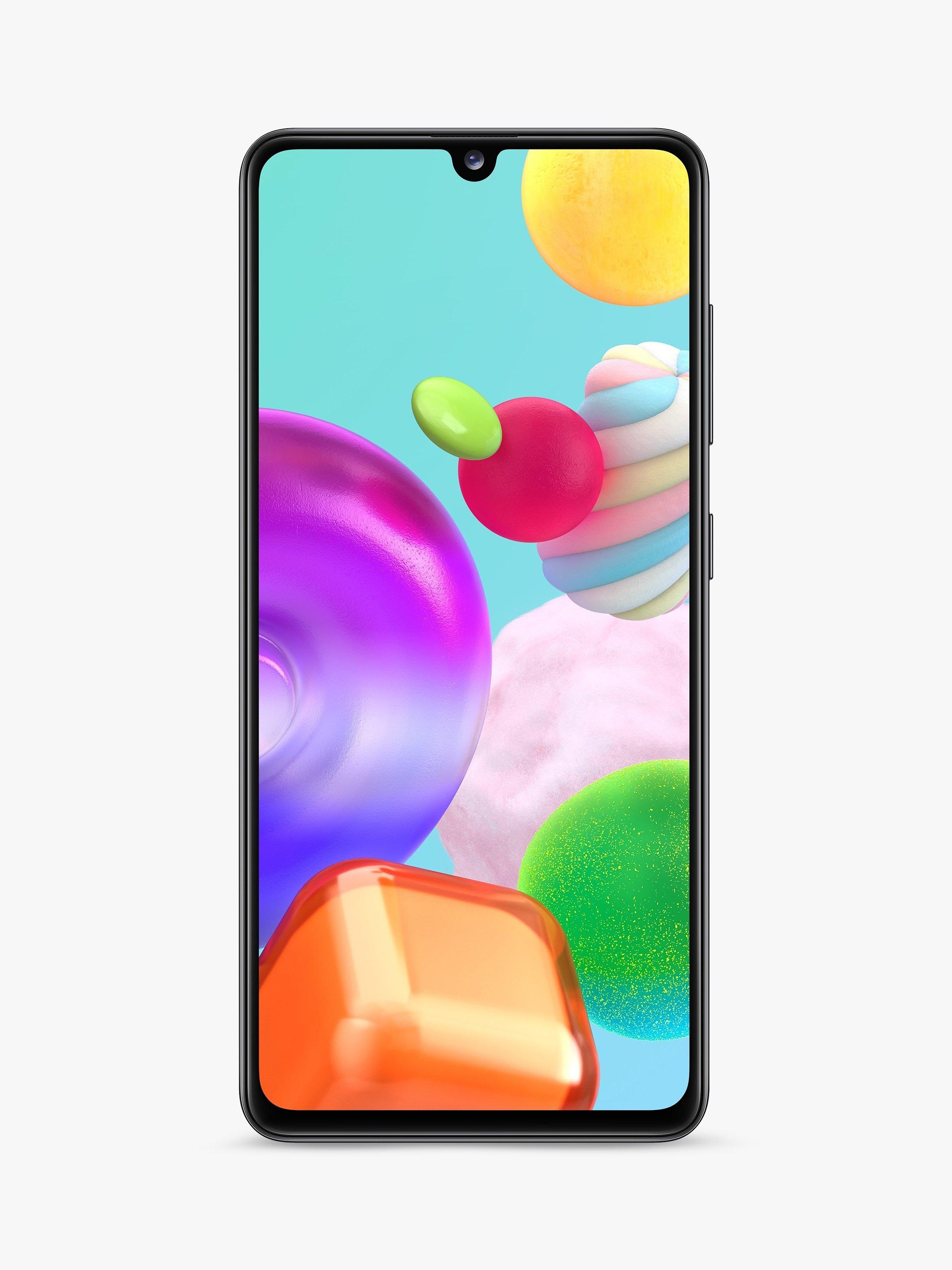 Samsung Galaxy A41 Smartphone, Android, 4GB RAM, 6.1”, 4G LTE, SIM Free, 64GB, Crush Black