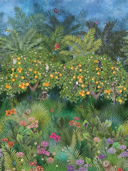 Matthew Williamson Orange Grove Wallpaper Panel Set, W7493-01, Natural W7493-01