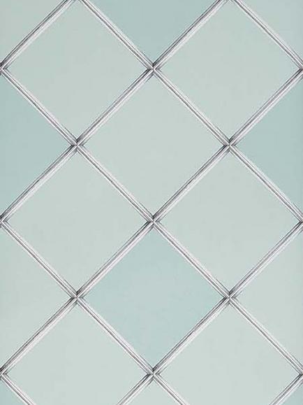 Osborne & Little Palm House Trellis Wallpaper, Blue W7451-01