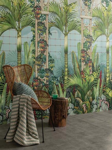 Osborne & Little Palm House Wallpaper - view 2, Blue W7452-02