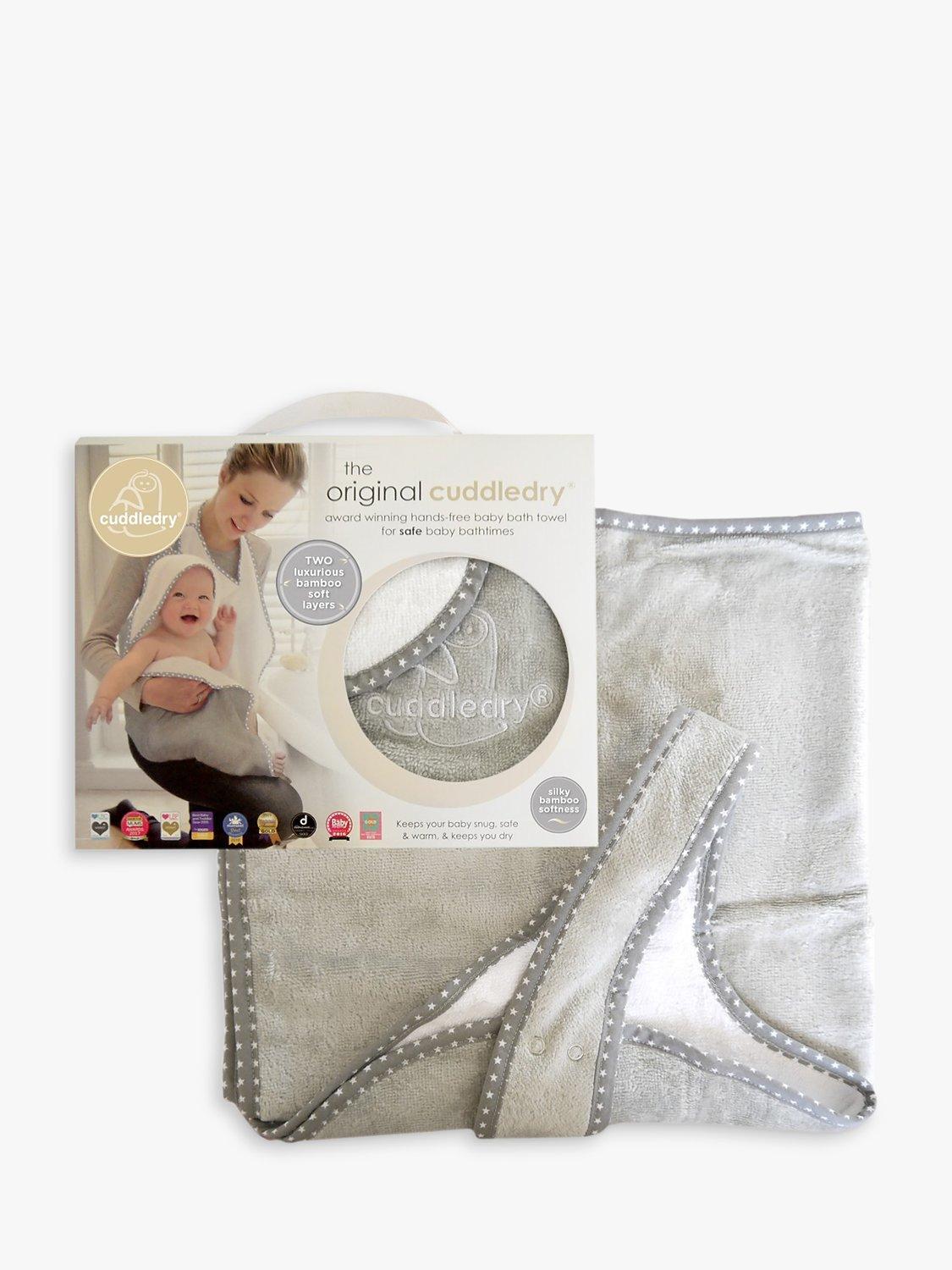 Cuddledry Baby Towel Grey Stars