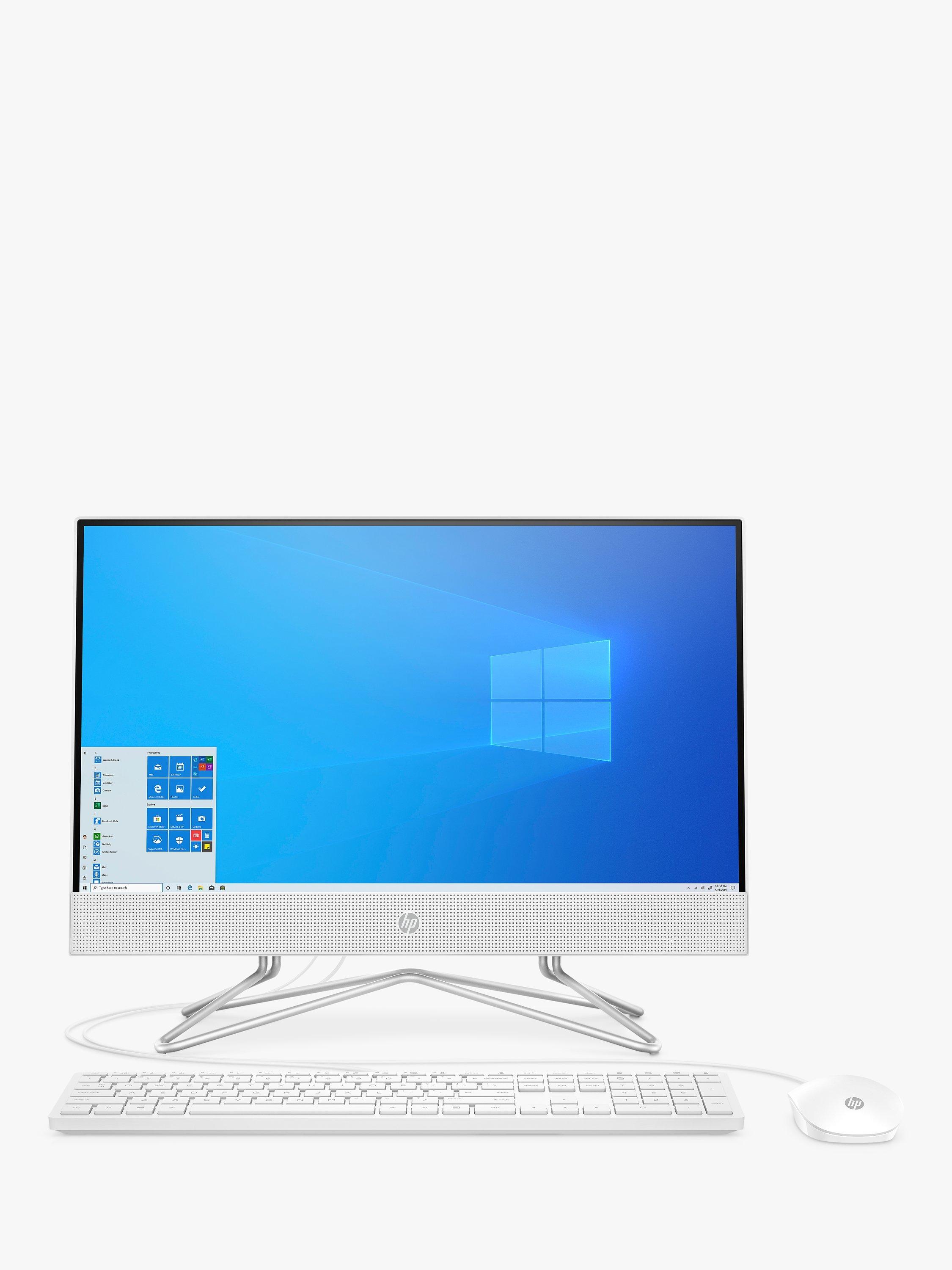 HP 22-df0025na All-in-One Desktop PC, Intel Core i3 Processor, 8GB RAM, 128GB SSD, 21.5" Full HD, Snow White