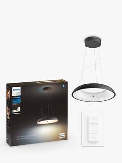 Philips Hue White Ambiance Amaze LED Smart Ceiling Light with Bluetooth and Dimmer Switch, Black